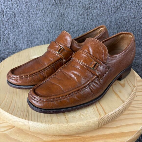 Vintage Bostonian Loafer Mens 8 All Leather Hand Sewn Dress Shoe Made in USA - Picture 2 of 9